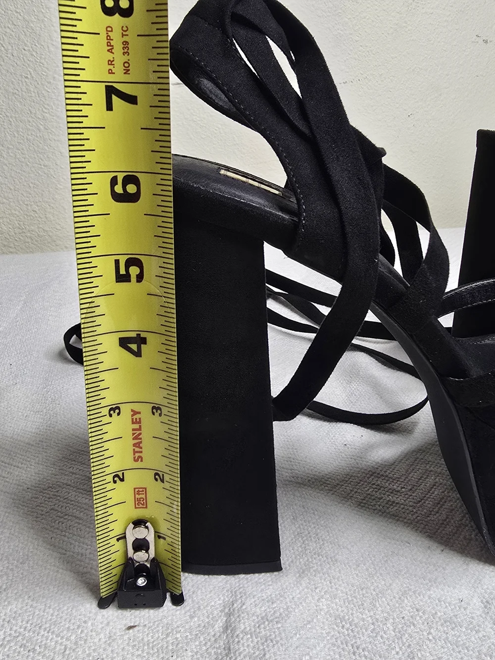 Black Platform Lace-Up Heels – Chunky Block Heel – Women's Size 10